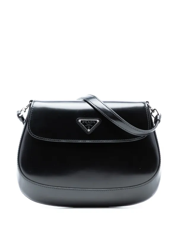 PRADA LOGO FLAP LEATHER ONE SHOULDER BAG Prada Pre-Owned 2000-2013 