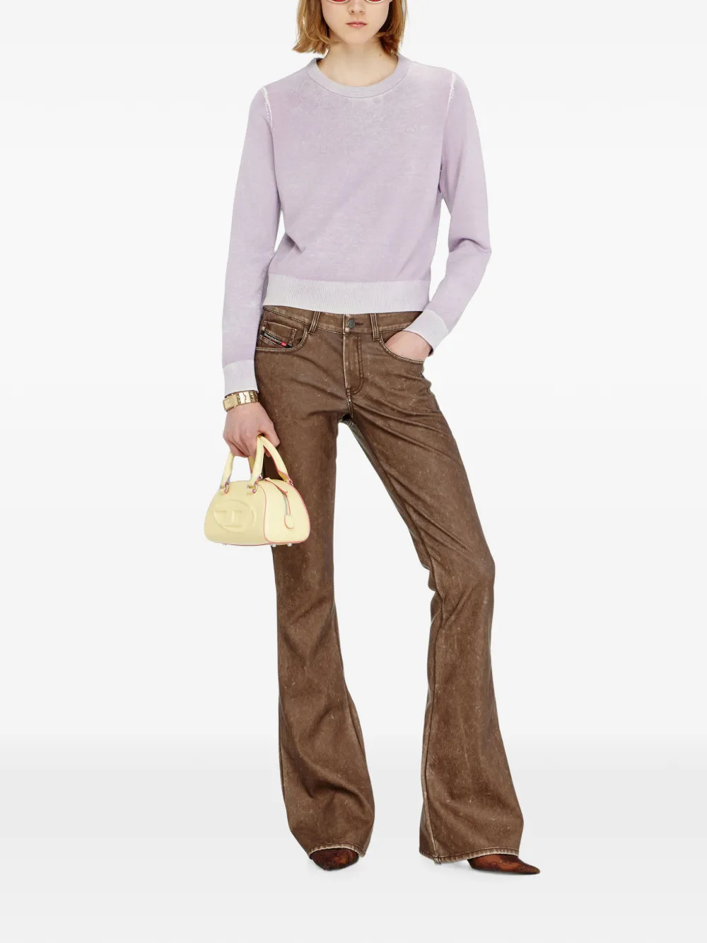  Diesel Jumper With Faded Reverse Print - Morado 