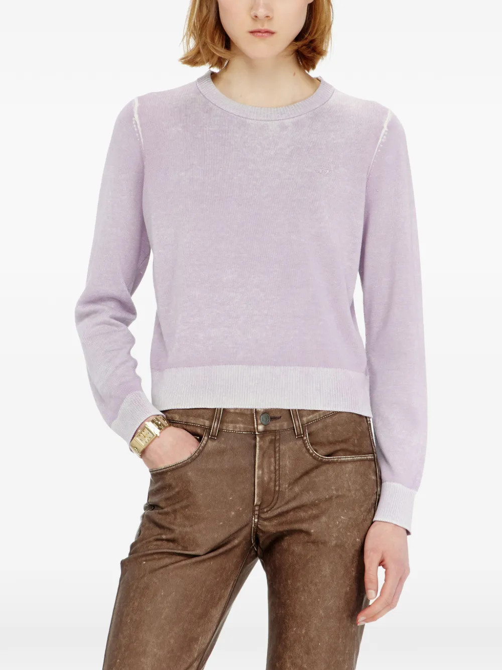  Diesel Jumper With Faded Reverse Print - Morado 