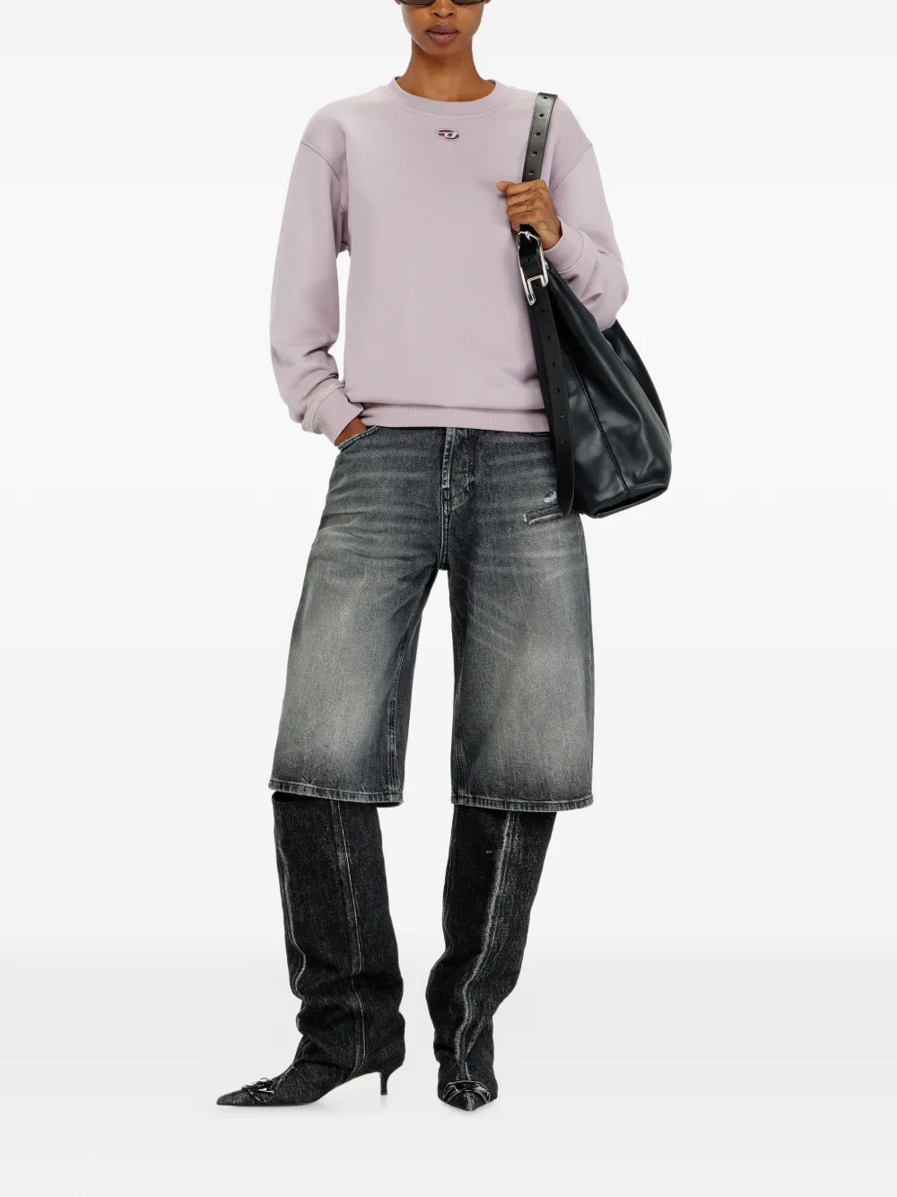  Diesel Sudadera Con Bordado Oval D - Morado 