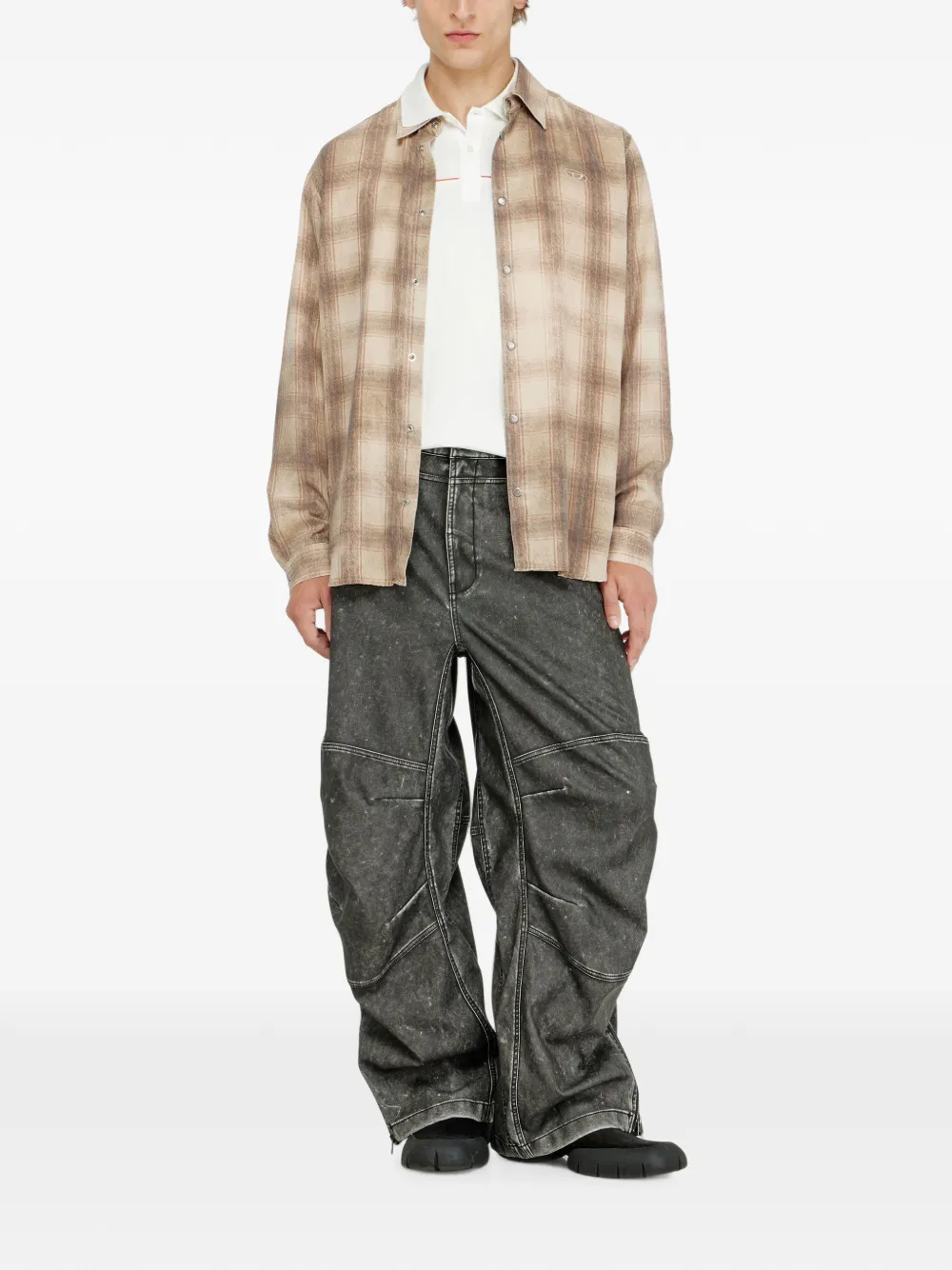 Diesel Poloshirt met contrastbies Wit