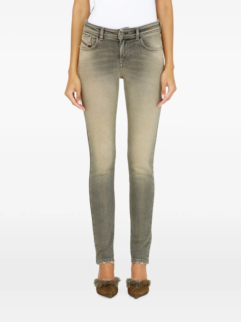 Diesel 2017 Slandy skinny jeans Grijs