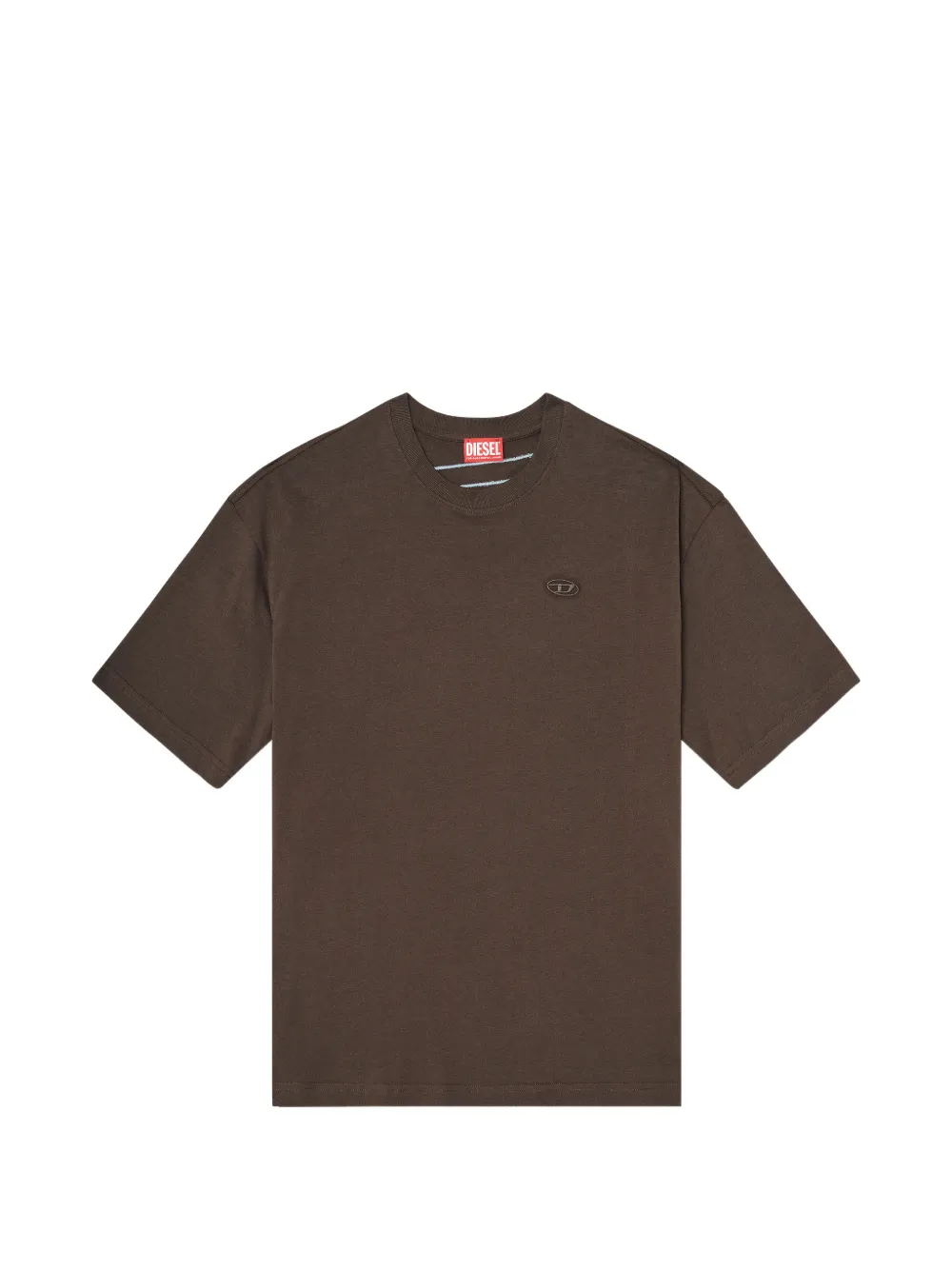 Diesel logo-embroidered washed-finish T-shirt - Marrone