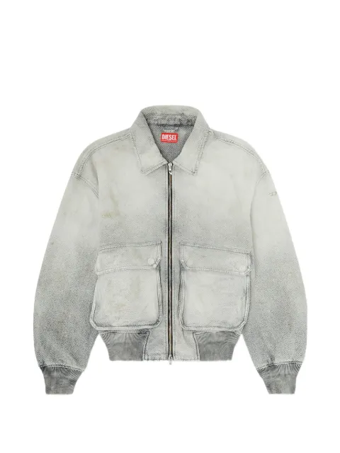 Diesel jacket in distressed herringbone denim