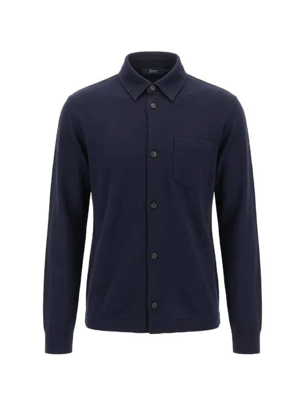 Herno Chest-pocket Long-sleeve Shirt in Blue
