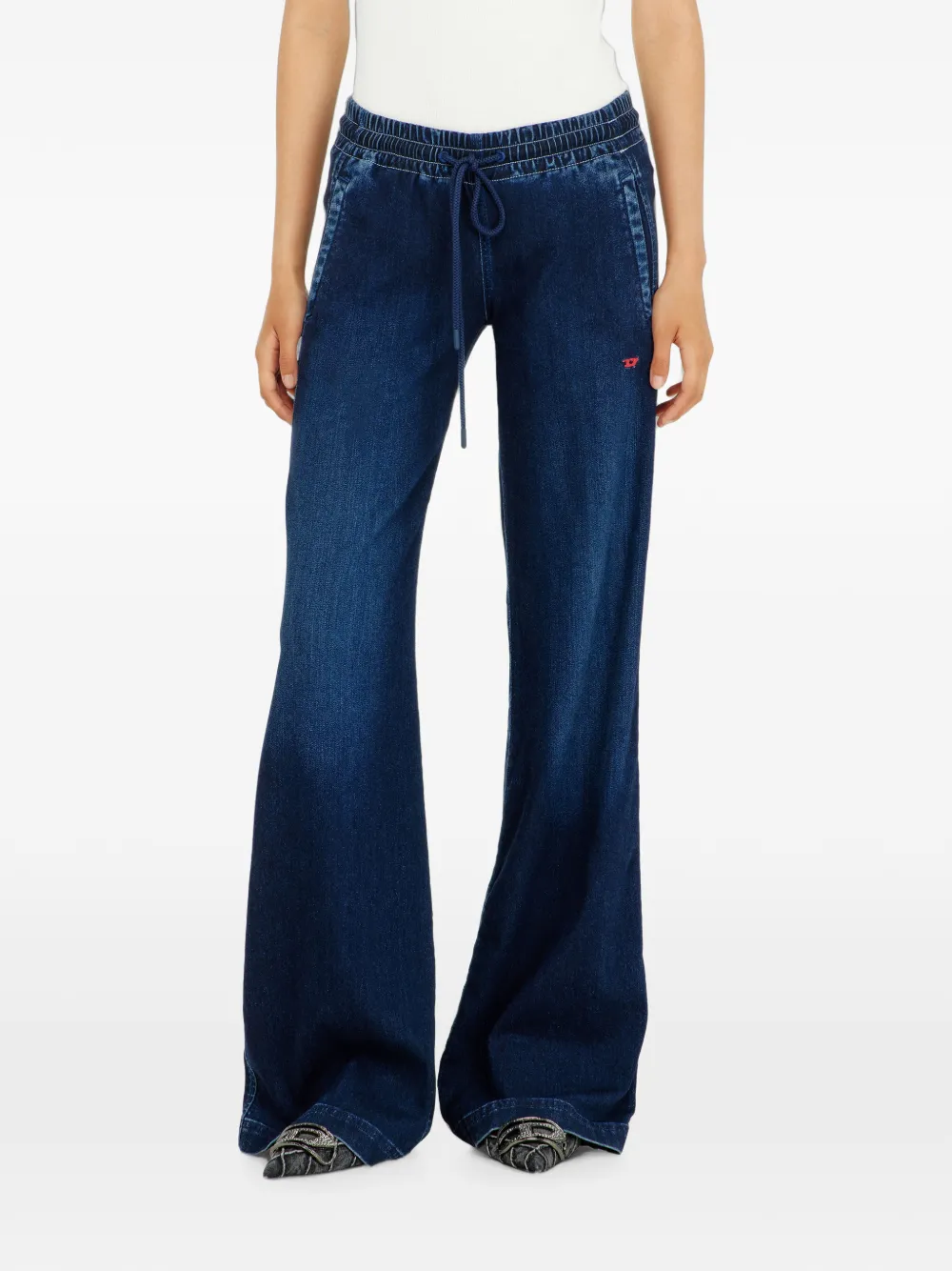 Diesel Ruimvallende low-waist 2078 D-Ainty Joggjeans Blauw