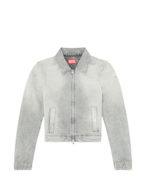 Diesel jacket in distressed herringbone denim