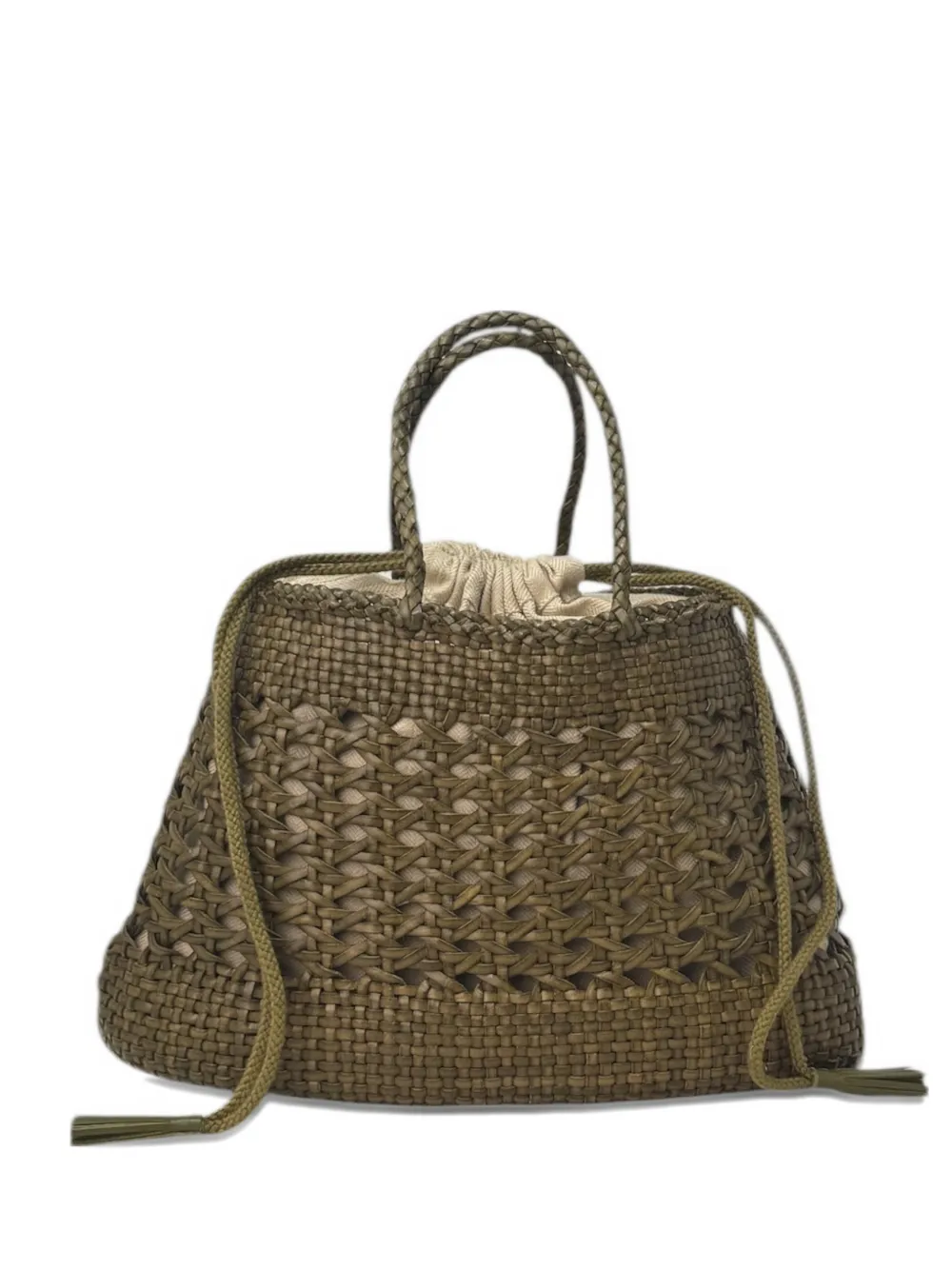 Donna Karan woven drawstring bucket bag - Marrone