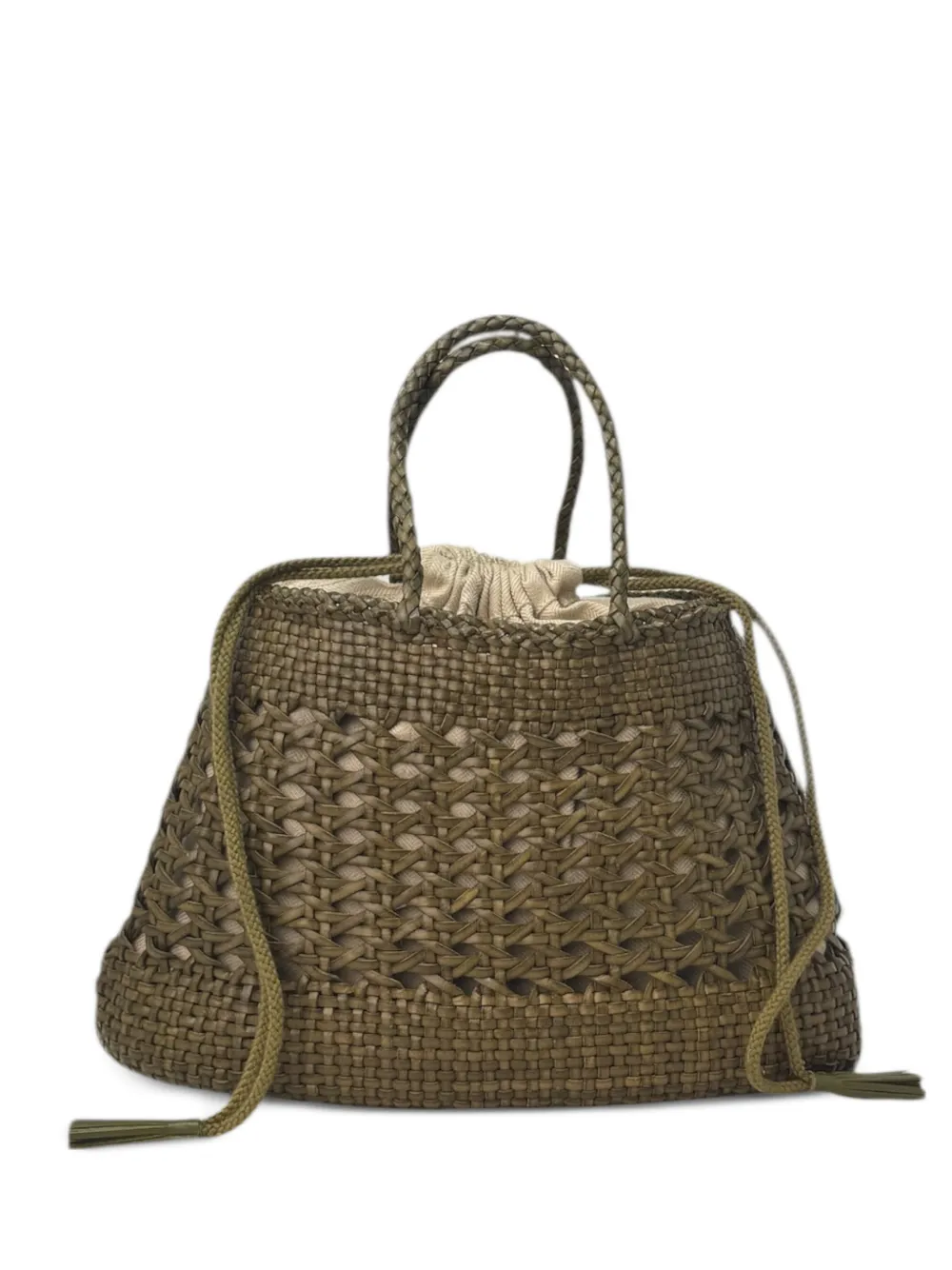 Donna Karan woven drawstring bucket bag - Marrone