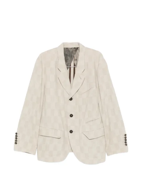 Ziggy Chen checkerboard-pattern single-breasted blazer