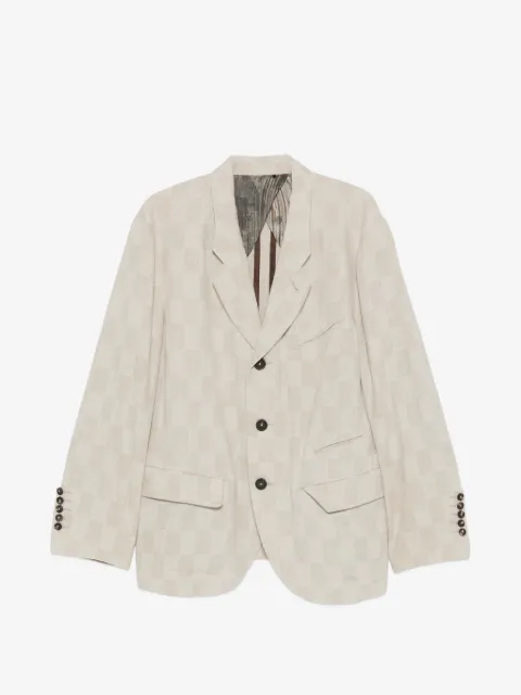Ziggy Chen checkerboard-pattern single-breasted blazer