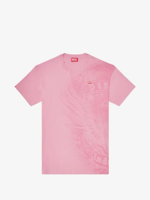Diesel playera holgada con estampado de pigmento