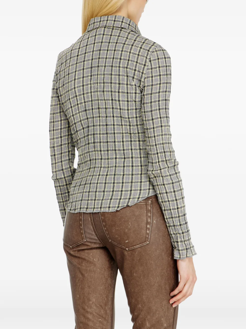 Diesel Geruit shirt met seersucker-effect Grijs
