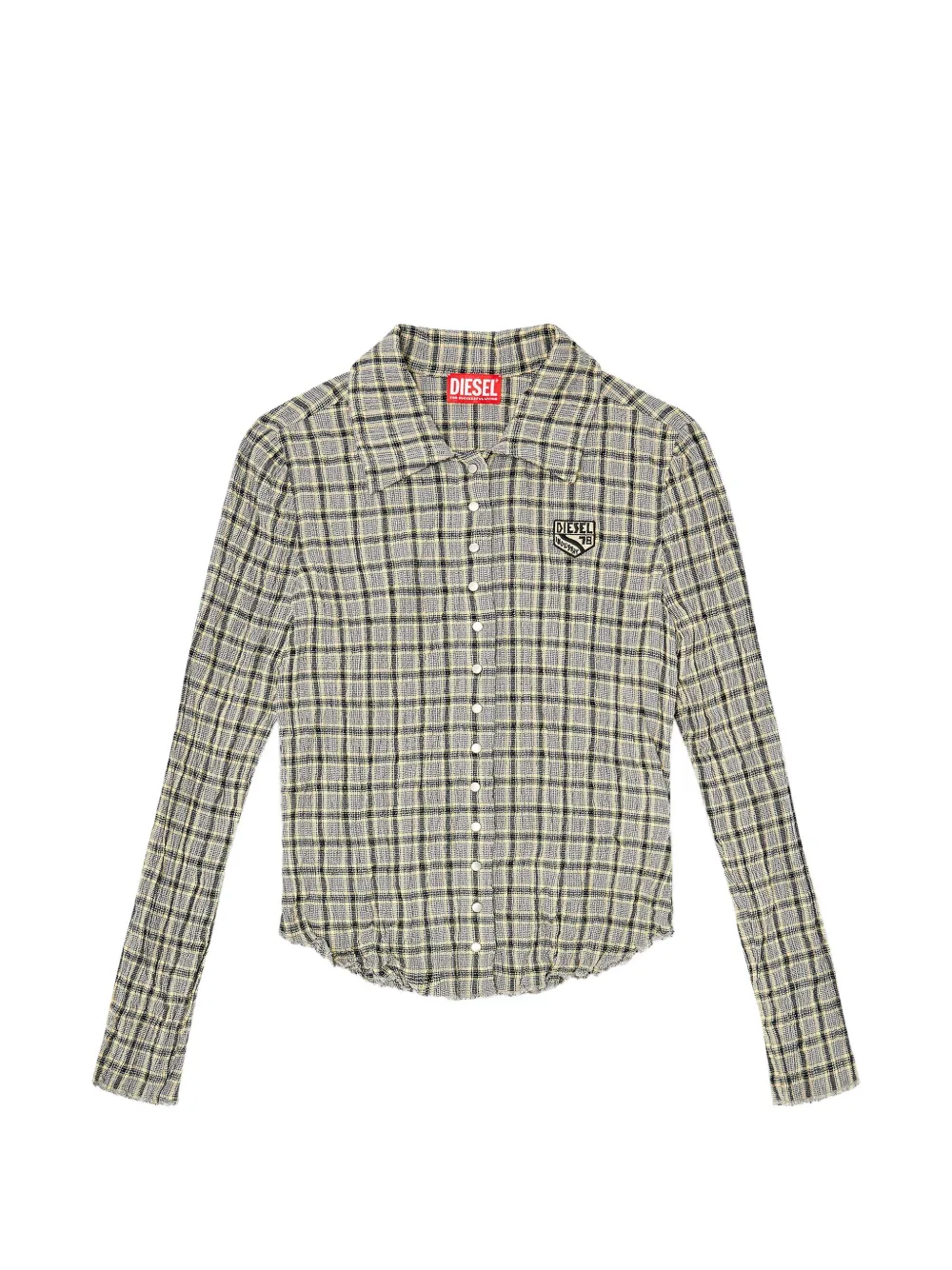 Diesel check shirt with seersucker effect - Grau