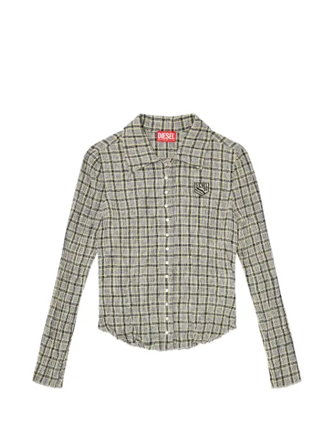 Diesel check shirt with seersucker effect