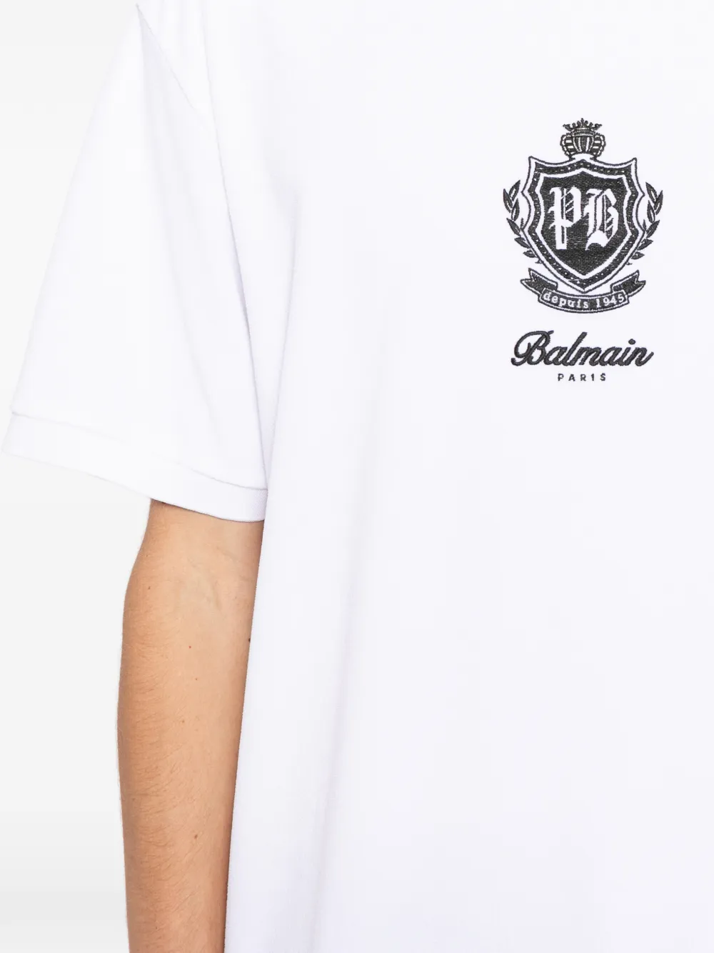 Balmain University Contrast T-shirt Wit
