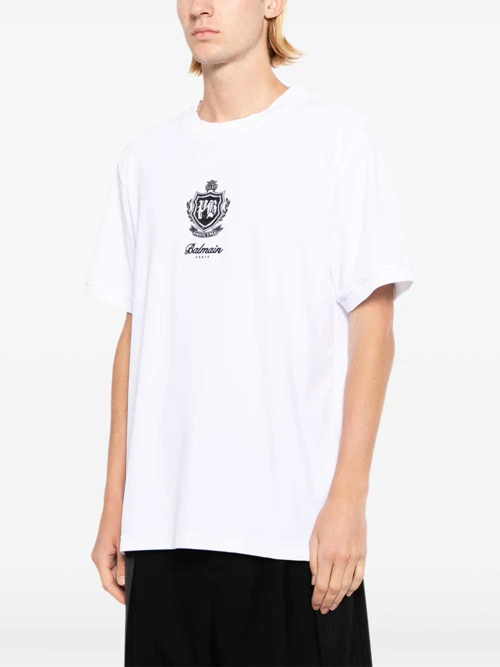 Balmain University Contrast T-shirt Wit