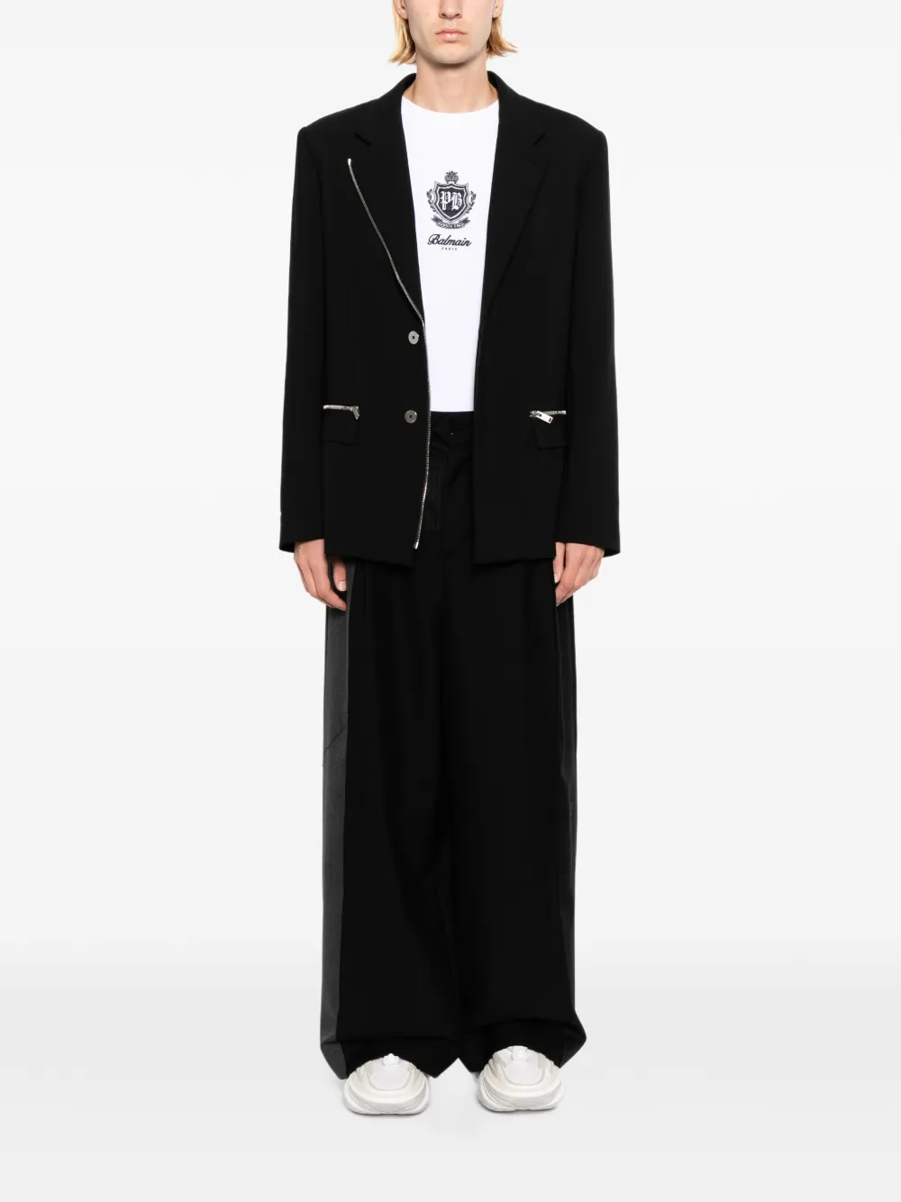 Balmain University Contrast T-shirt Wit