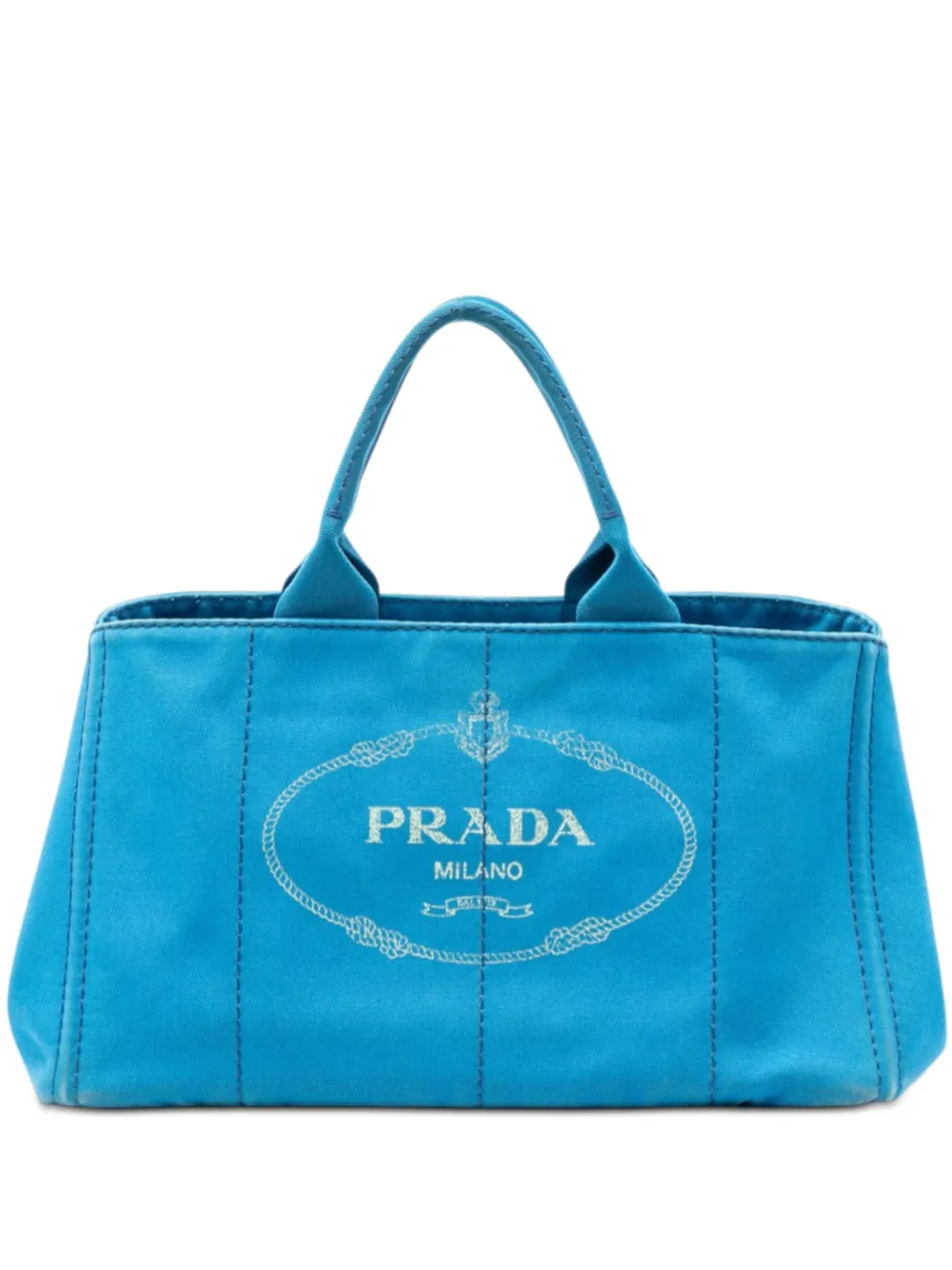 Prada Pre-Owned 2013-2026 Large Canvas Canapa Logo satchel - Blue