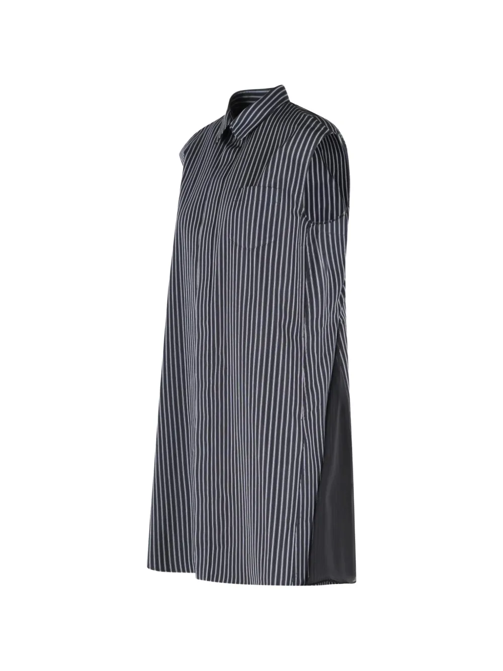 sacai Gestreepte jurk met doorzichtig vlak Blauw