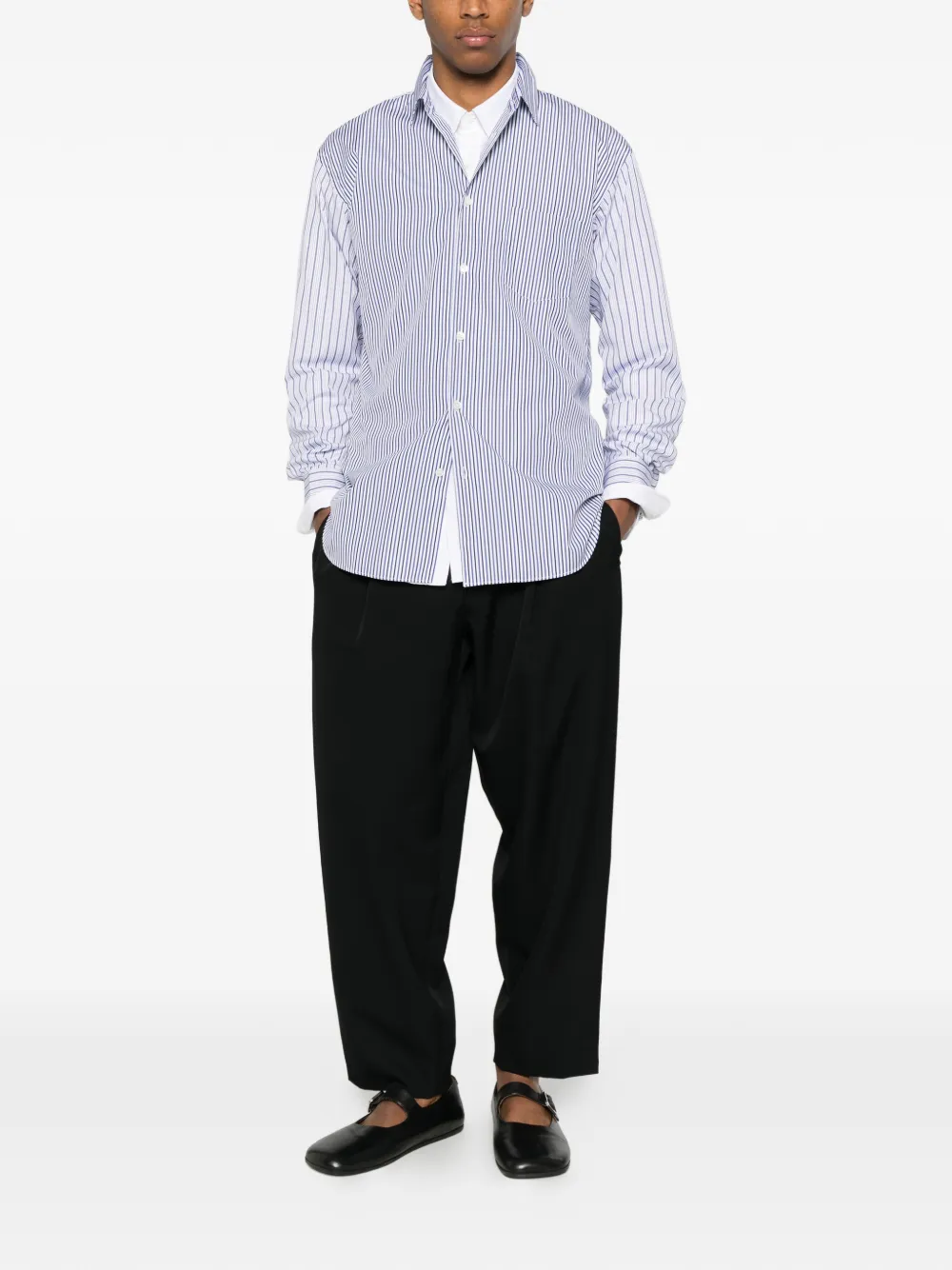 Comme Des Garçons Shirt Gestreept overhemd Wit