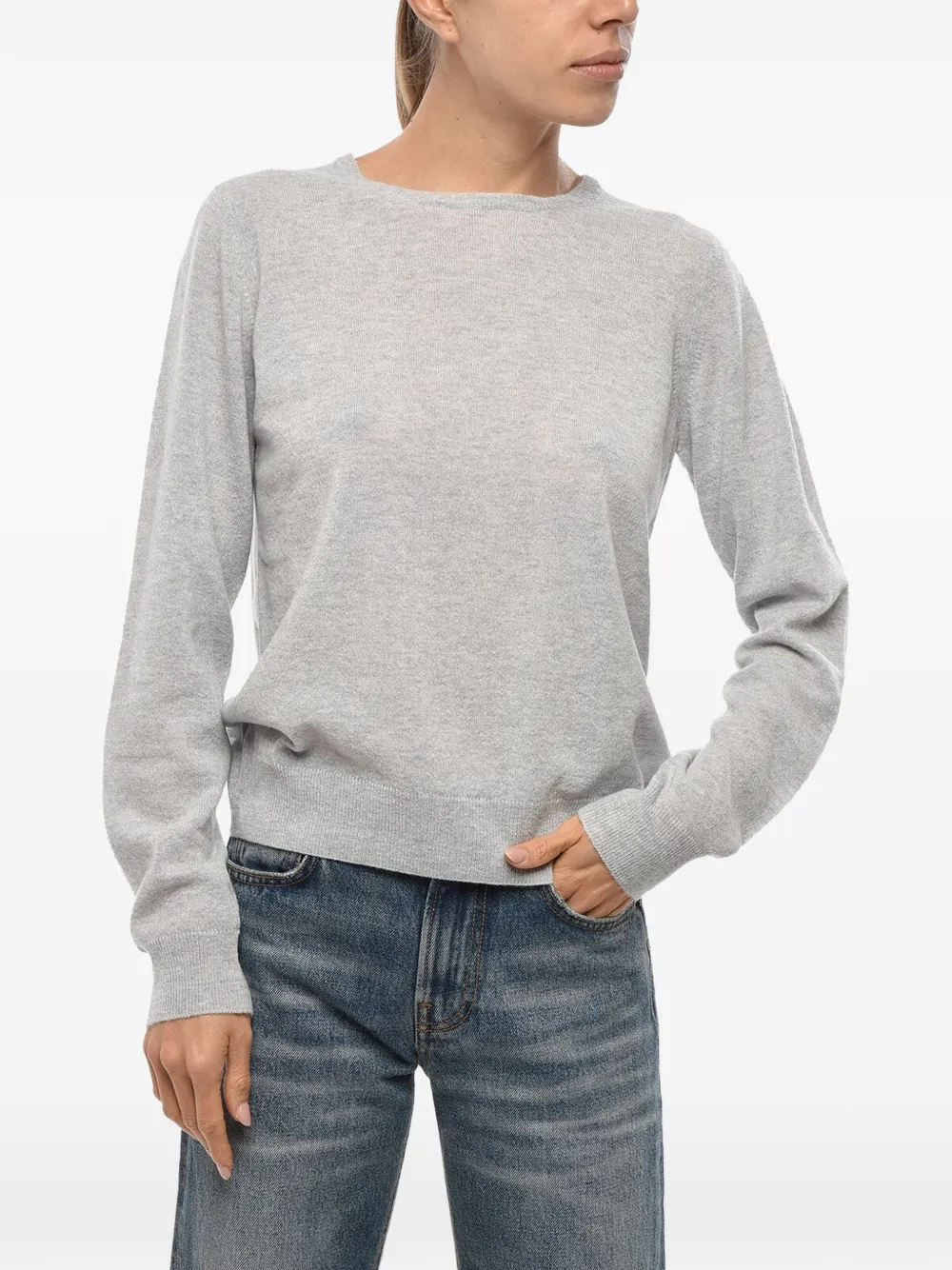 Malo crew-neck long-sleeve wool sweater - Grau