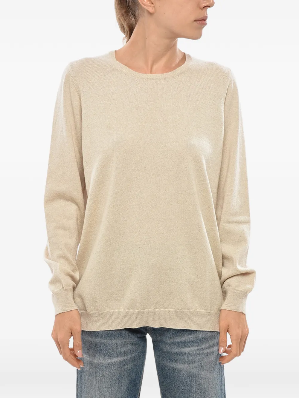 Malo crew-neck long-sleeve sweater - Neutrals