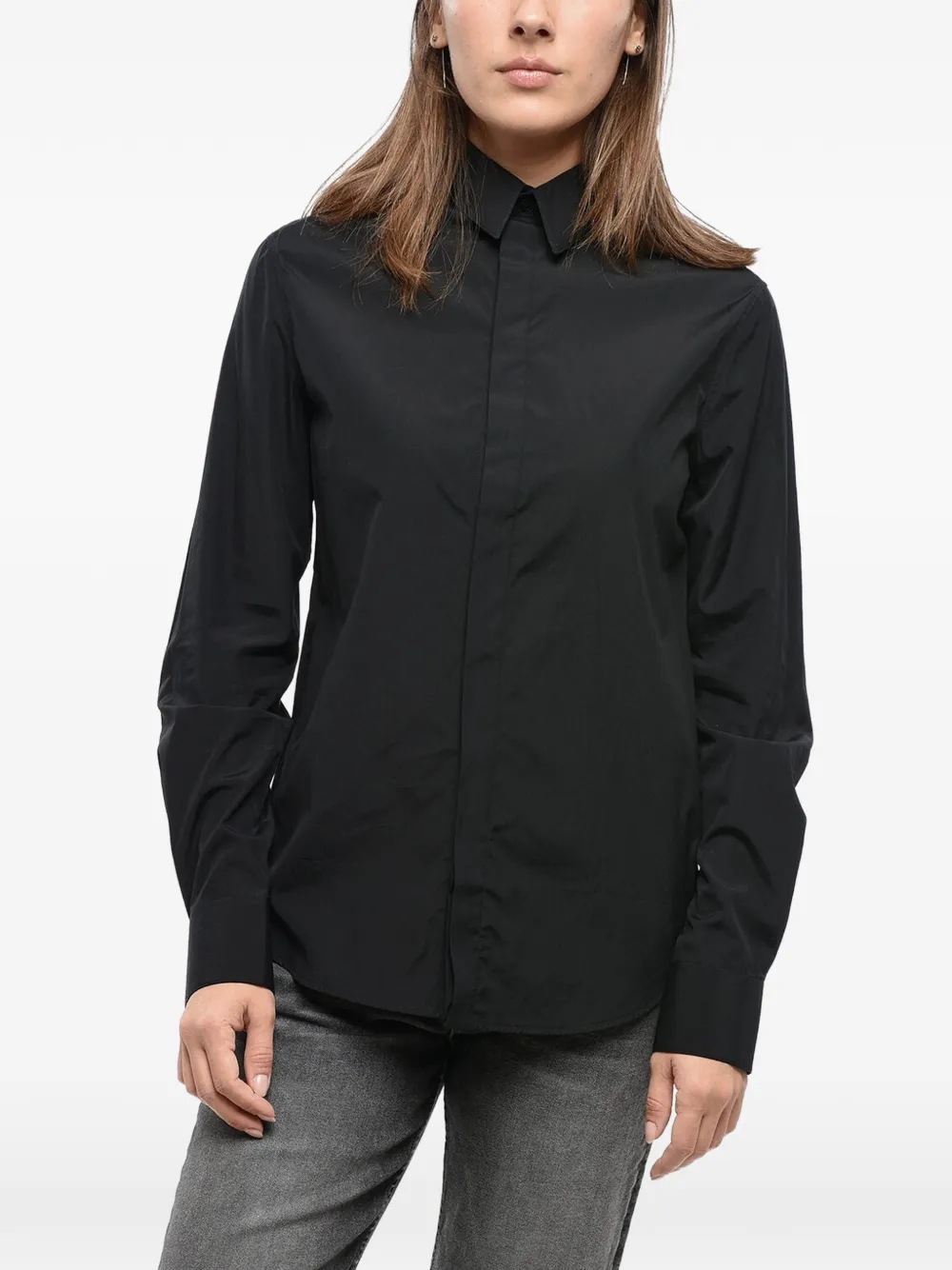WARDROBE.NYC hidden-placket shirt - Black