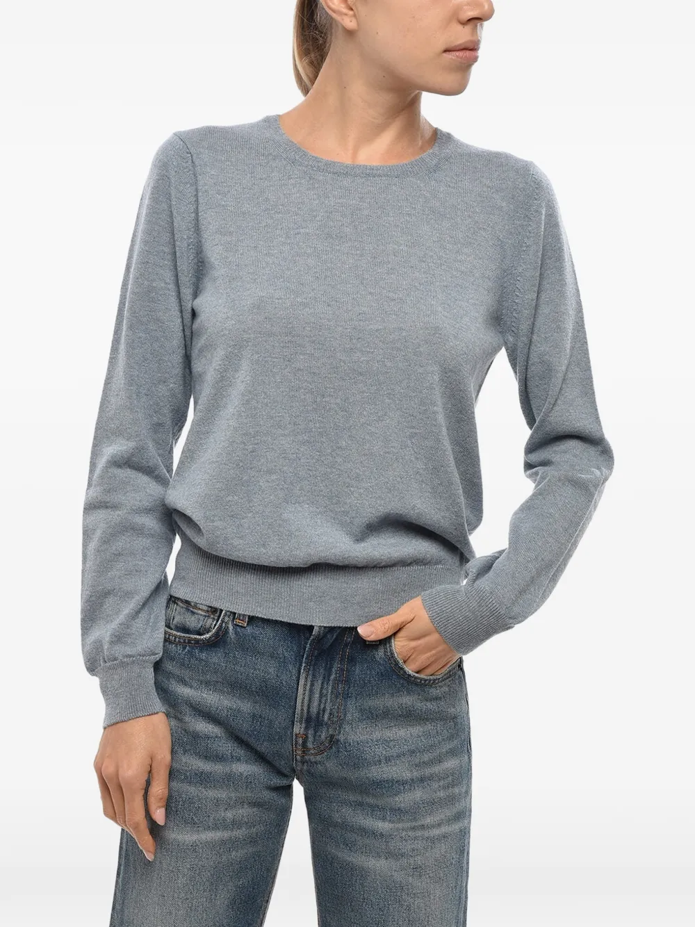 Malo crew-neck long-sleeve sweater - Blau