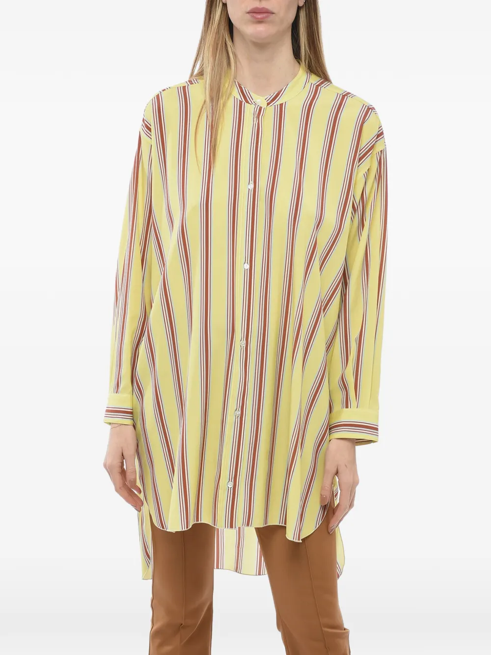 Mr.Mrs Shirt asymmetric striped blouse - Yellow