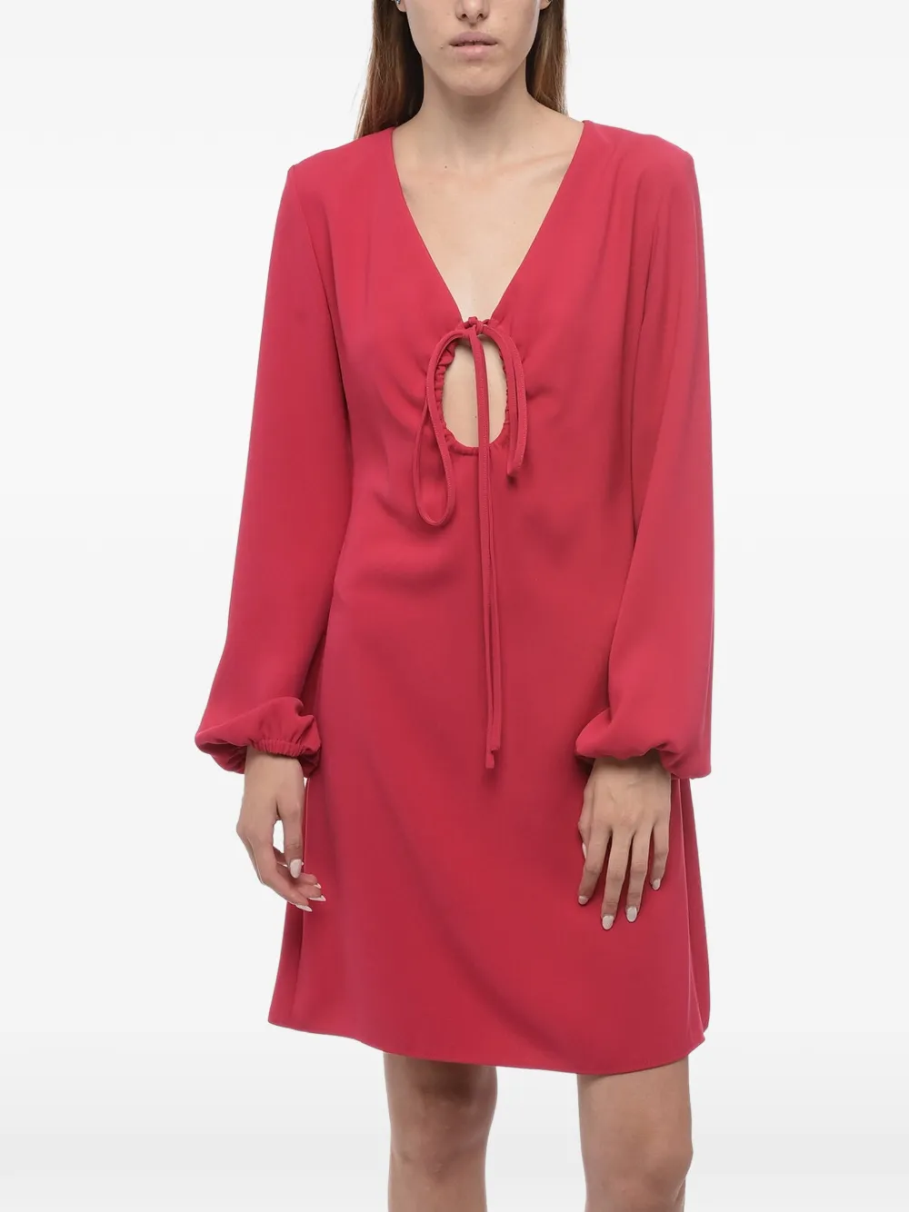 P.A.R.O.S.H. Trapeze lacing-detail mini dress Roze