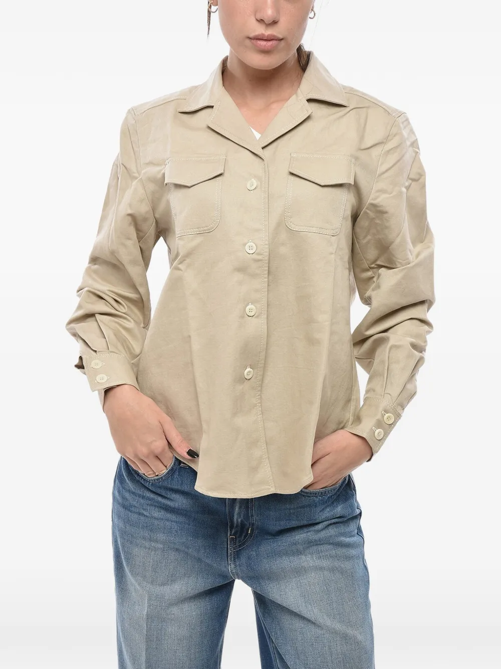 Inès De La Fressange chest-pocket shirt