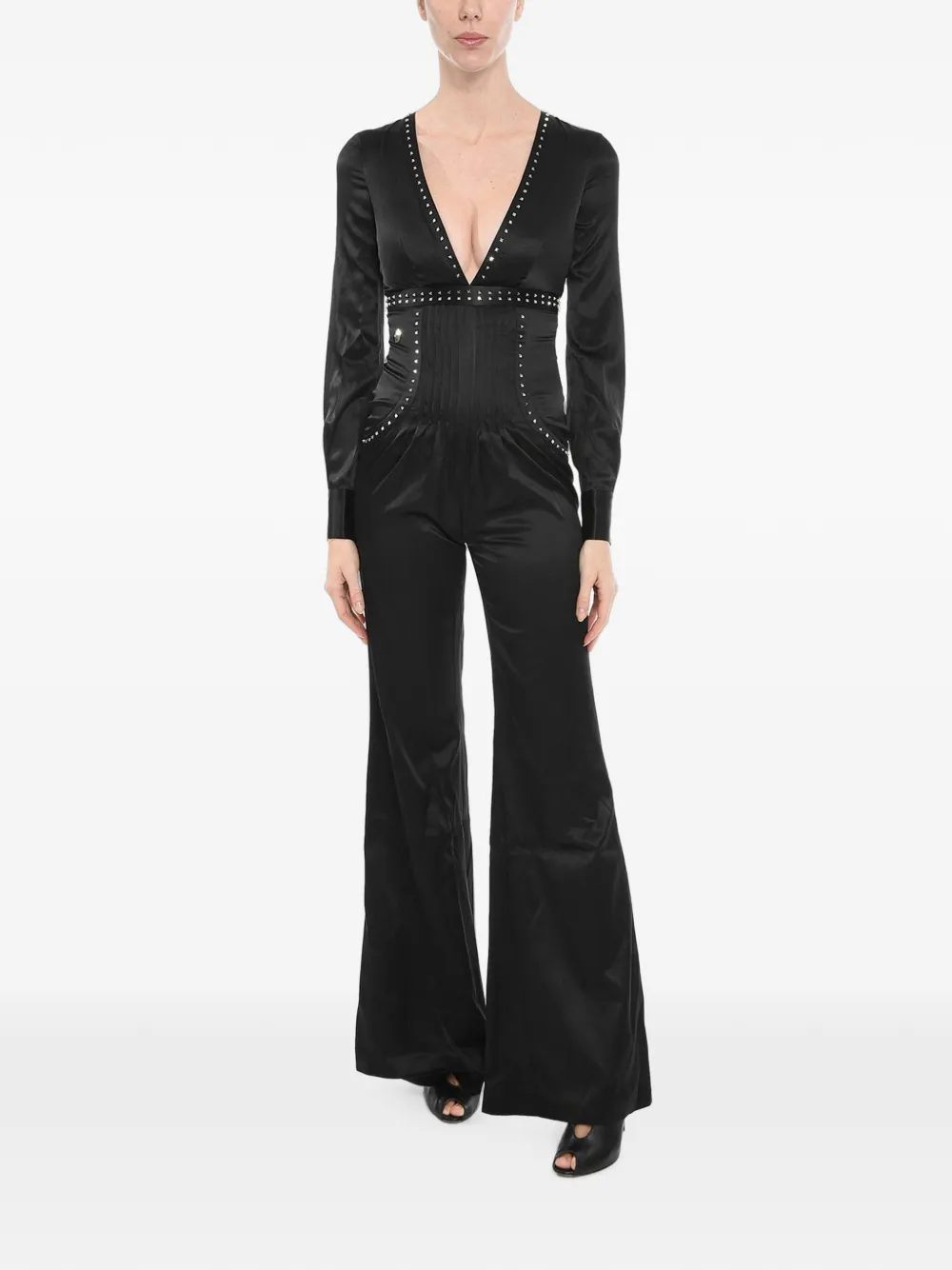 Philipp Plein Melania stud-detail jumpsuit - Schwarz