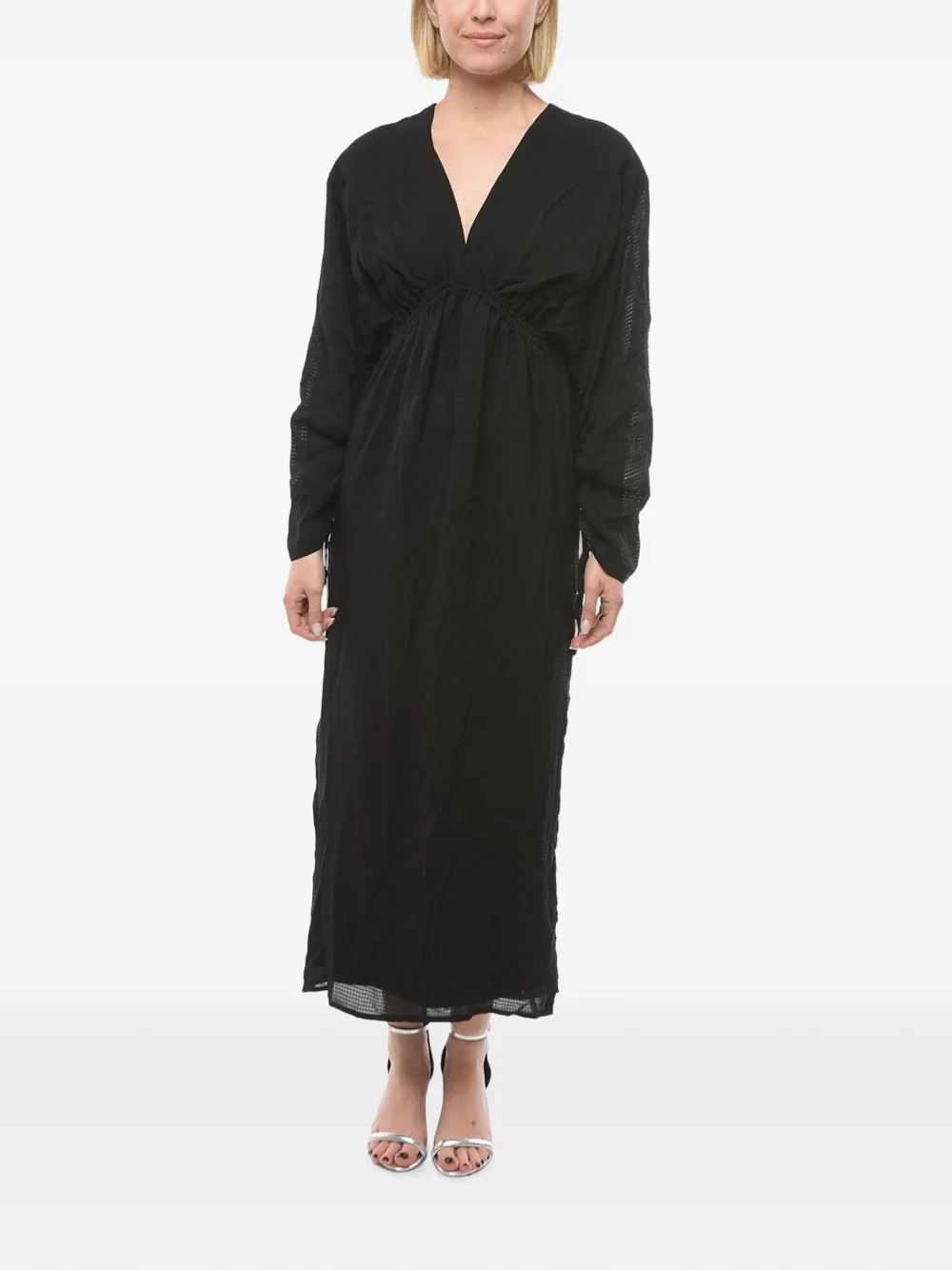 HERSKIND Ryan V-neck midi dress - Schwarz