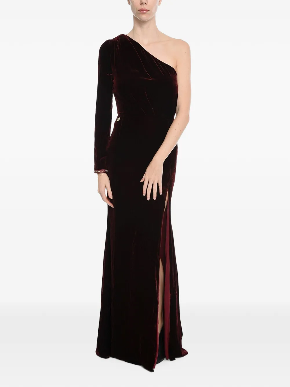 Philipp Plein stud-embellished one-shoulder maxi dress - Rot