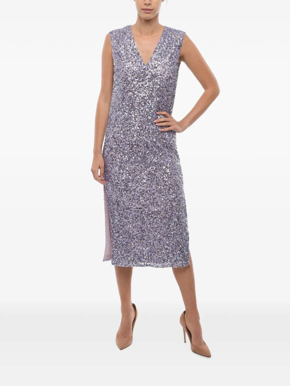 Notes du Nord sequin-embellished sleeveless midi dress