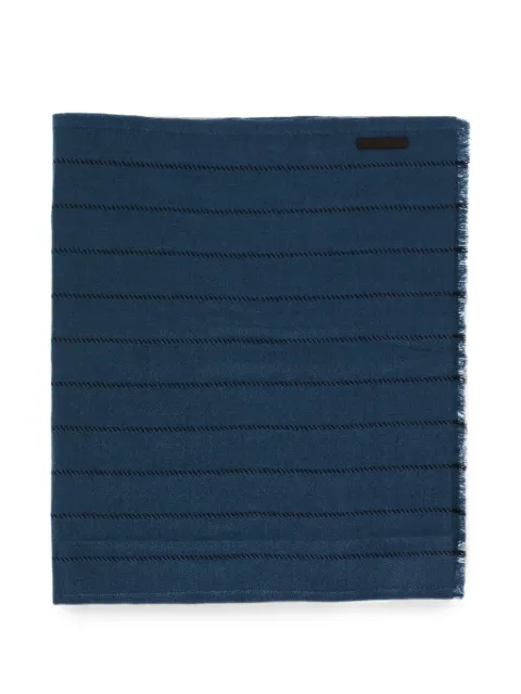 Zegna striped fringed scarf
