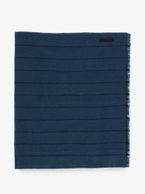 Zegna striped fringed scarf