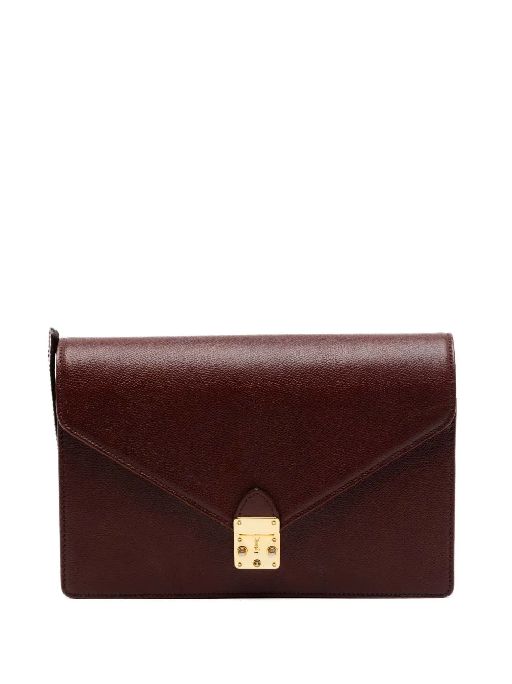 Saint Laurent Pre-Owned 20th Century Grained Calfskin Flap clutch bag - Rosso