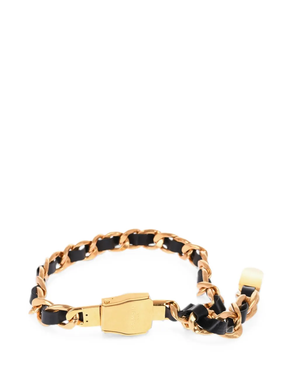 Balmain chain-link leather belt - Gold