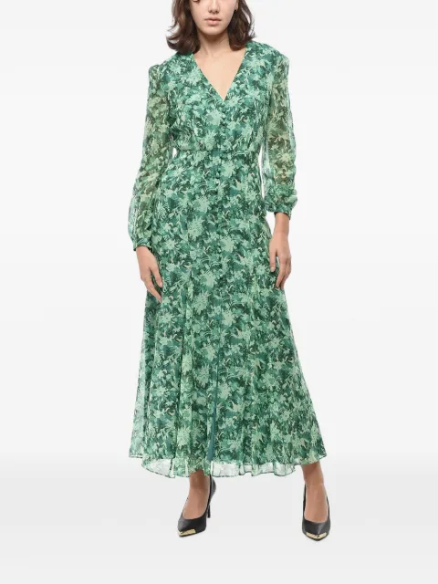 Saloni Annabelle botanical-print silk dress