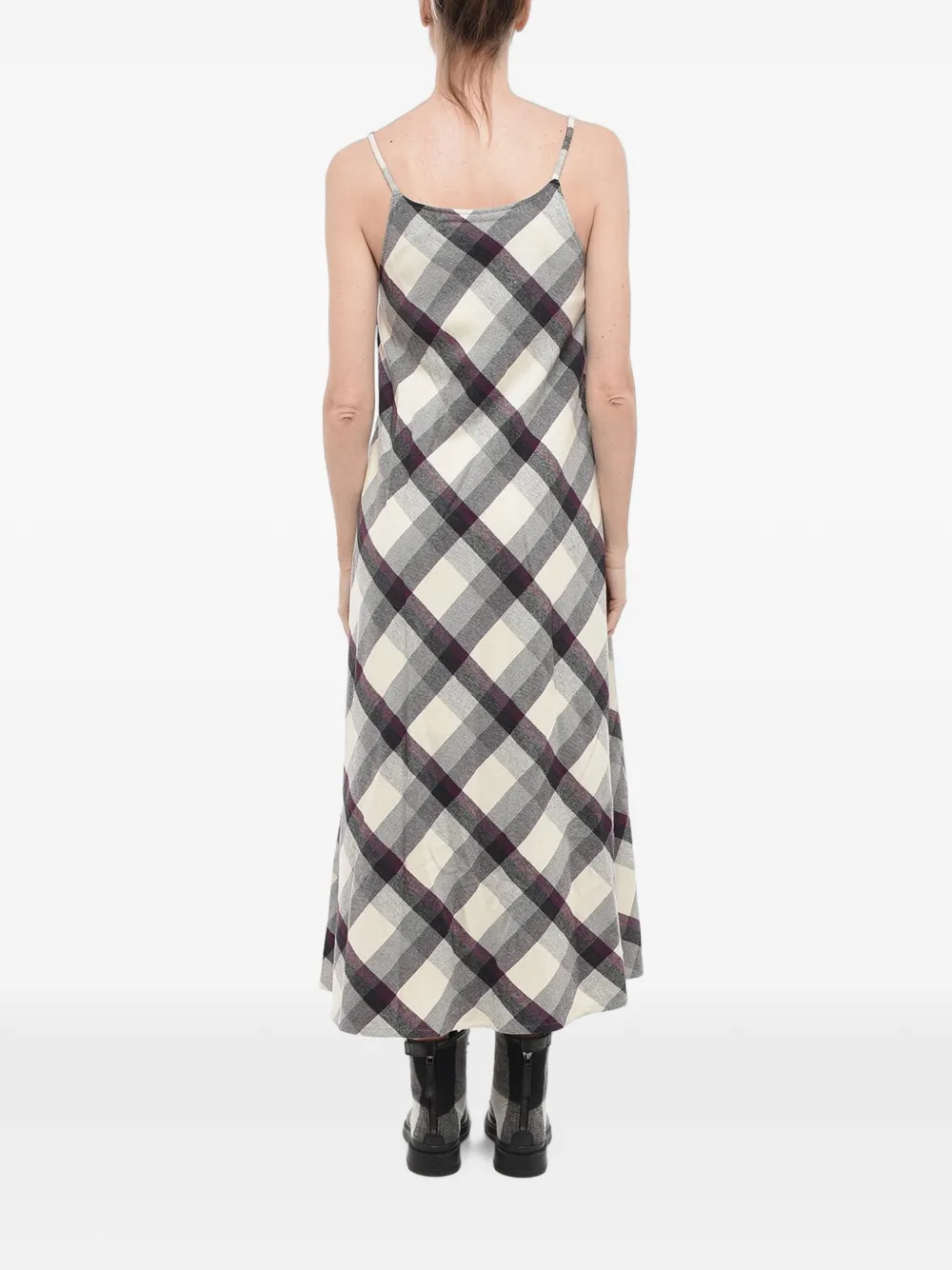 Woolrich checked sleeveless maxi dress Beige