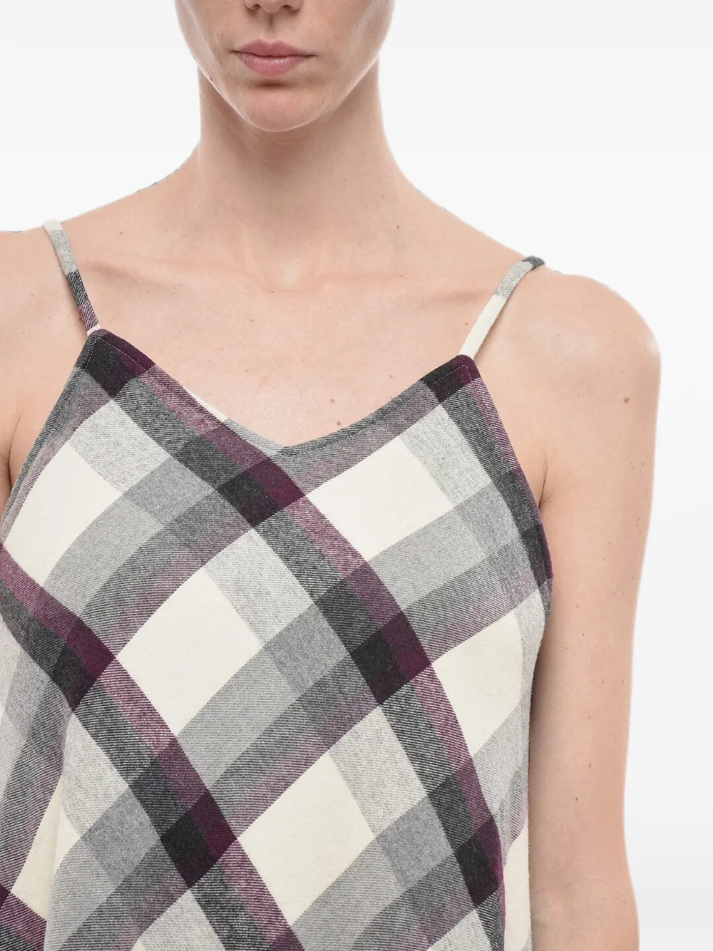 Woolrich checked sleeveless maxi dress Beige