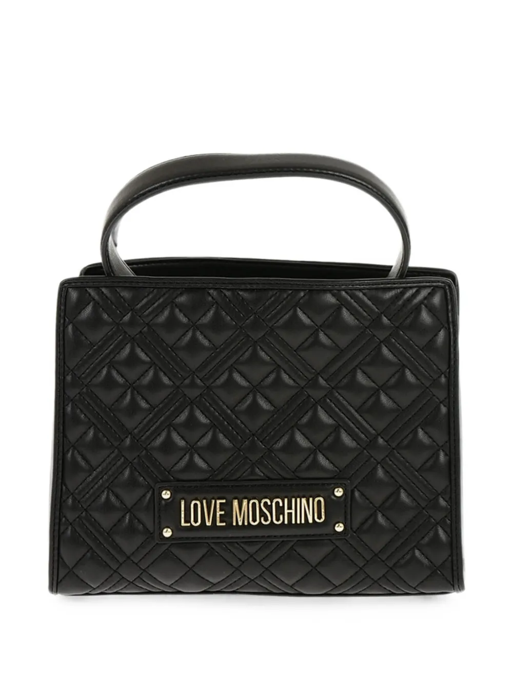 Love Moschino logo-patch tote bag - Black