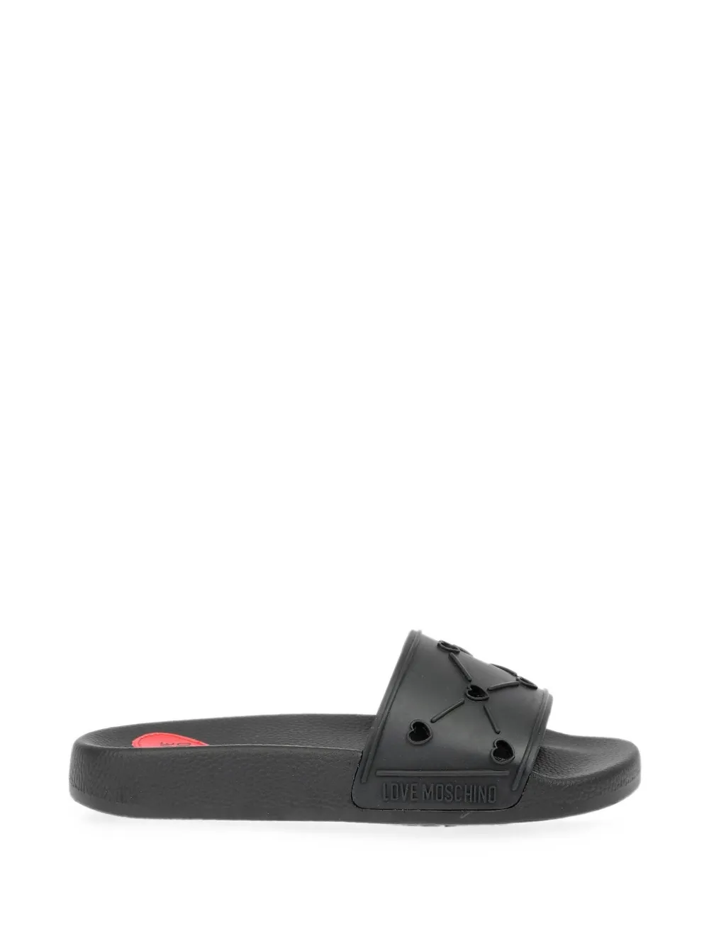 Moschino heart-motif slides Zwart