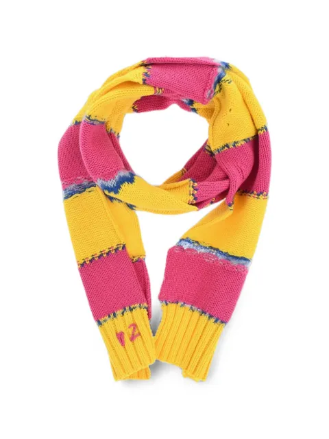 DSQUARED2 striped distressed-effect scarf
