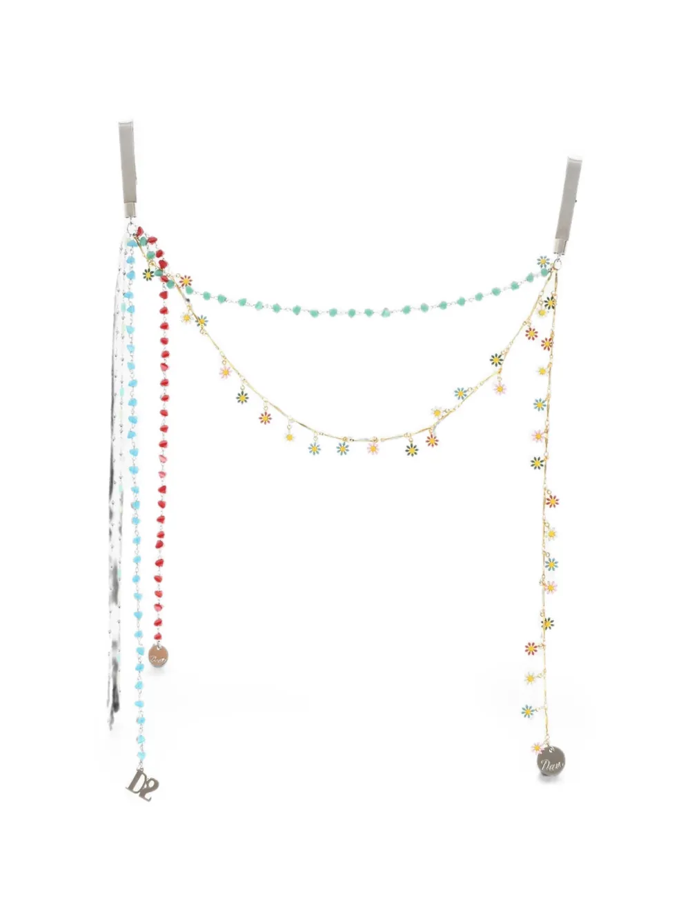 Dsquared2 Shell And Resin Chain Necklaces In Gold