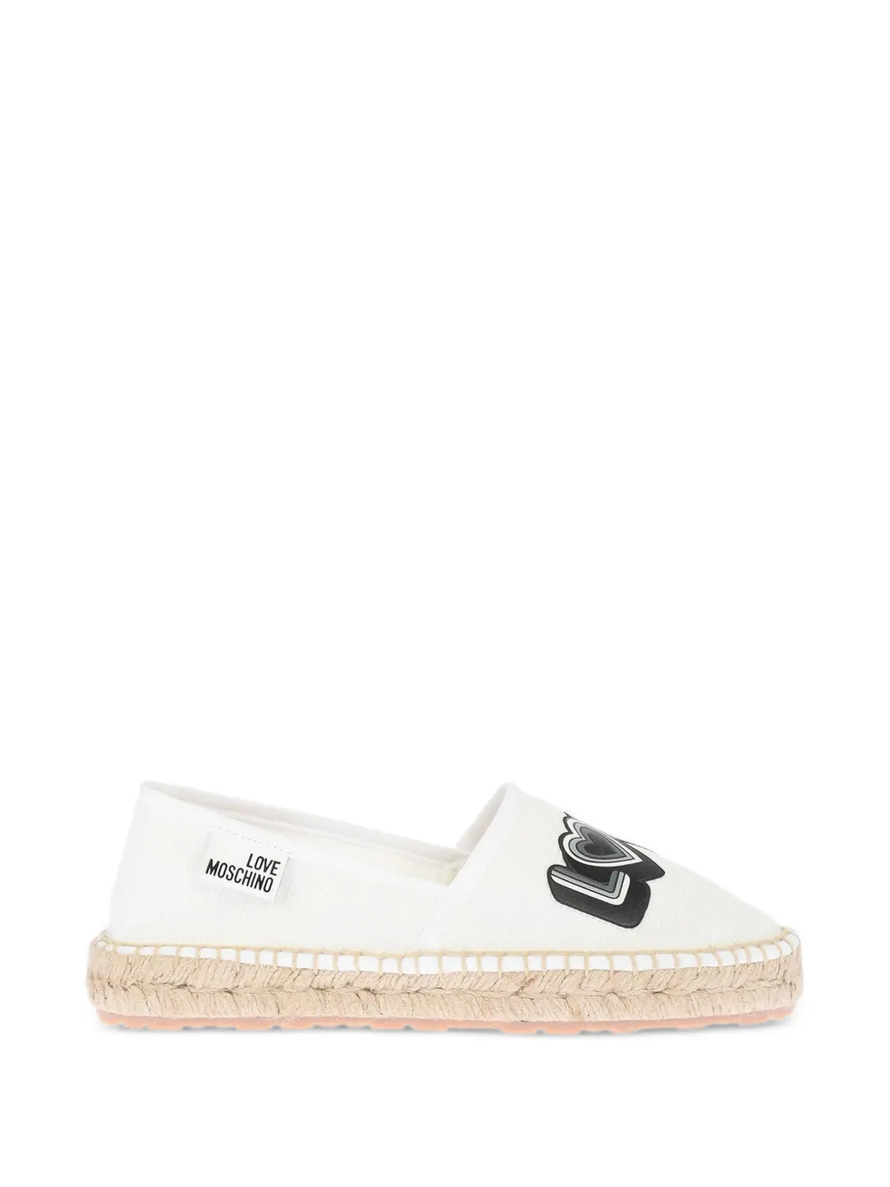 Moschino logo-print mesh espadrilles - White
