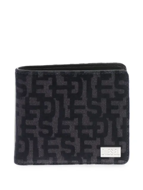 Diesel logo-print bi-fold cotton wallet