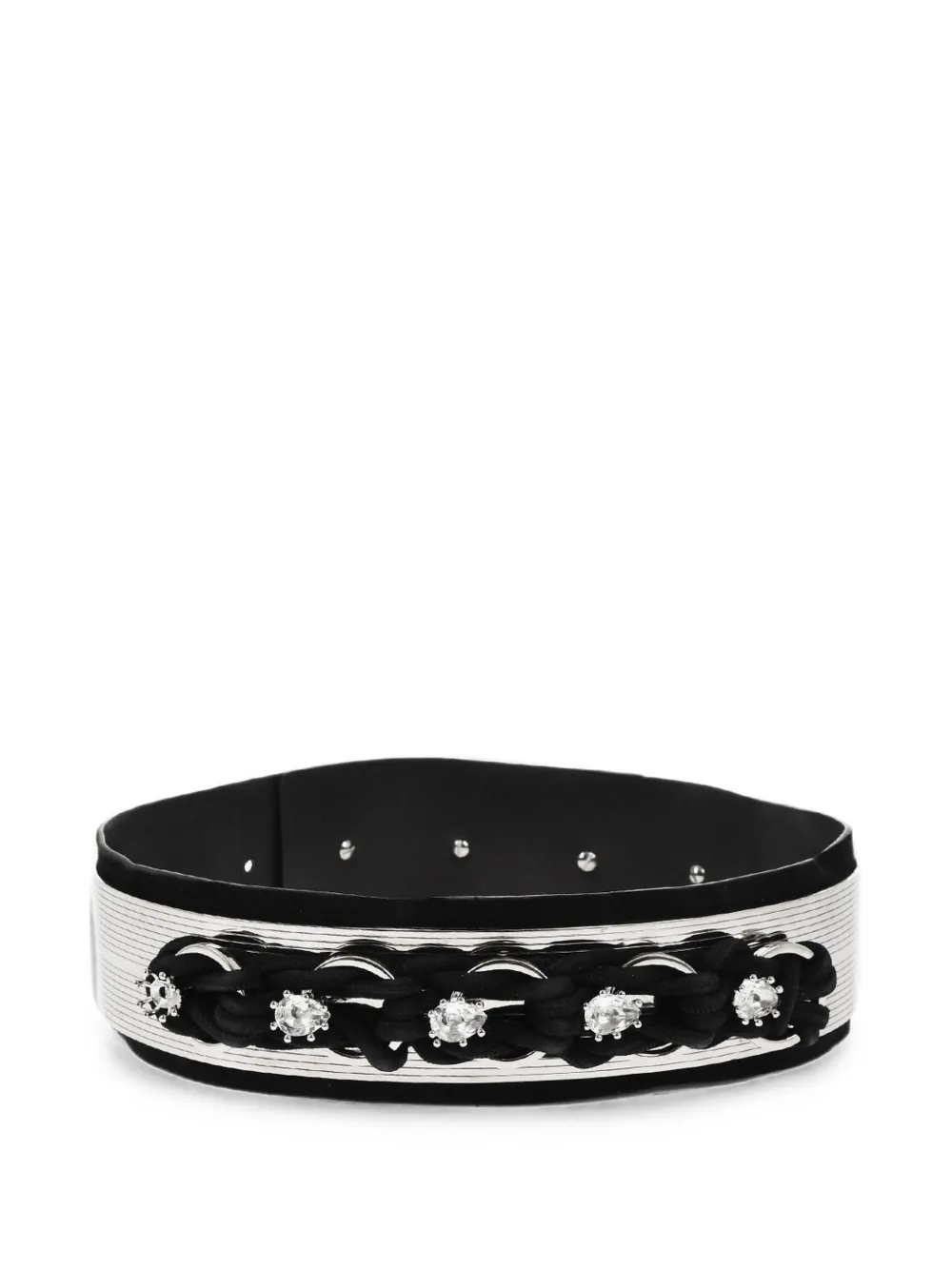 DSQUARED2 maxi metal-embellished leather belt - Schwarz